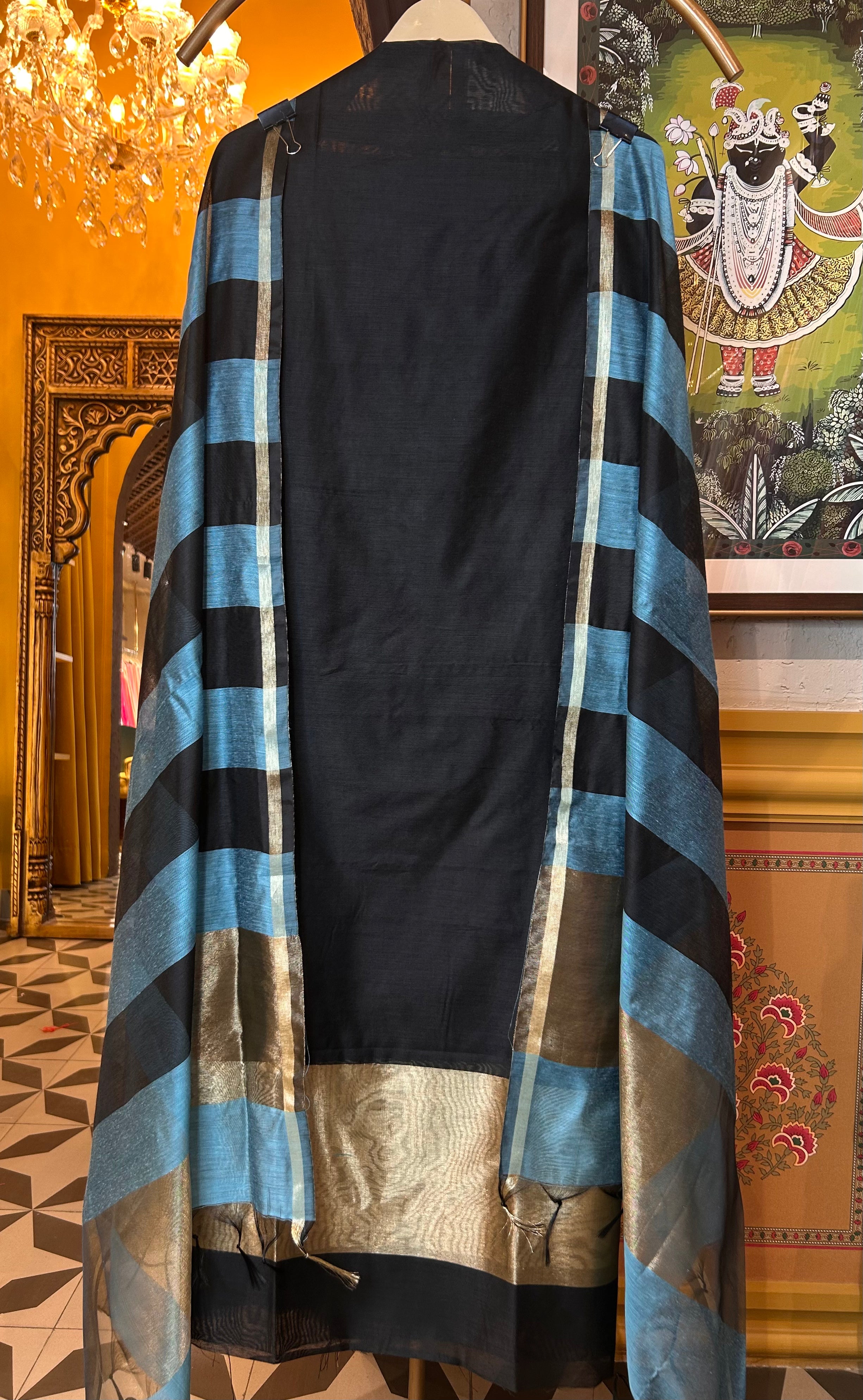Zarnoor Chanderi Suit (Black)