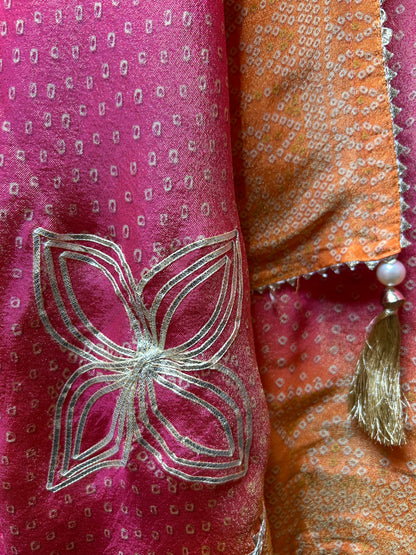 Elegant shimmer organza suit(Pink)