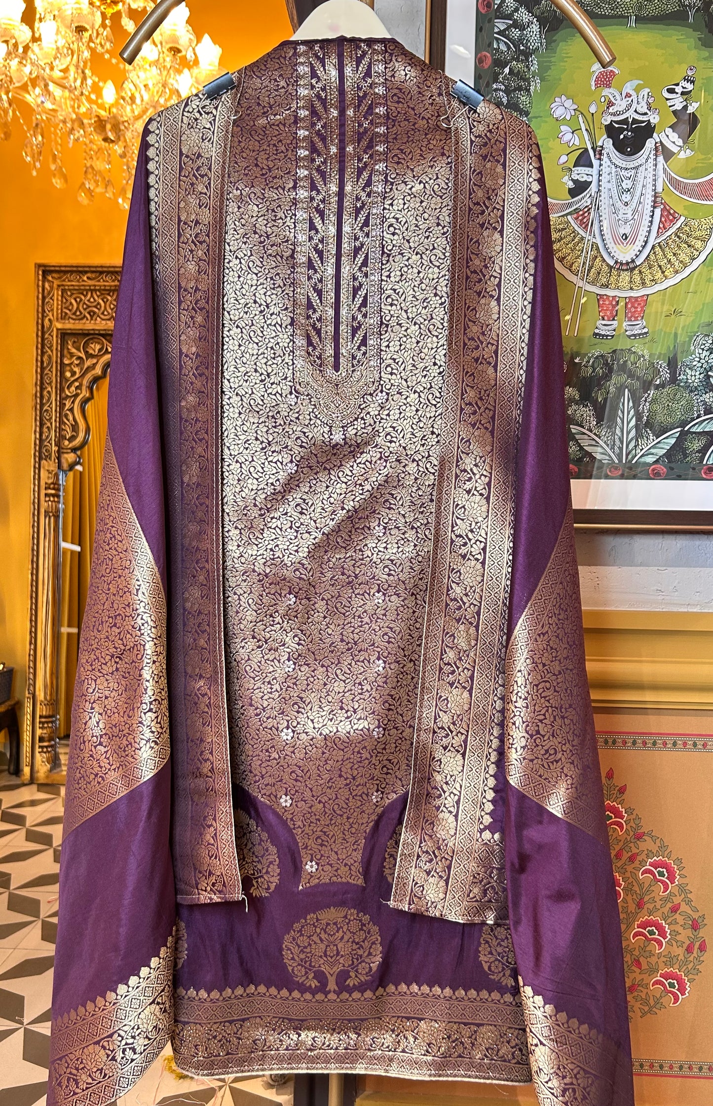 Royal wave of Baranasi suit (Purple)