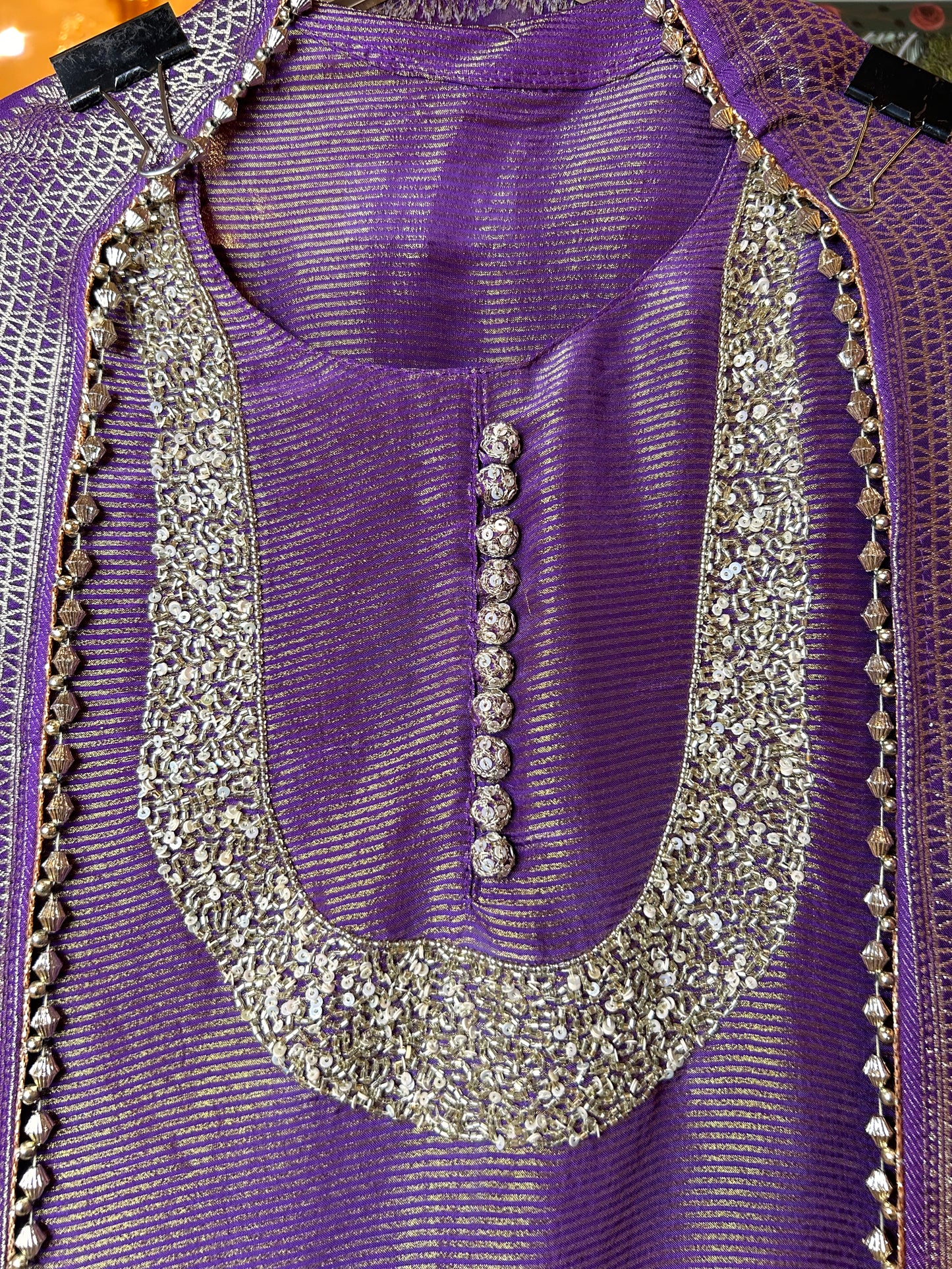 Sunshine shimmer organza suit(Purple)