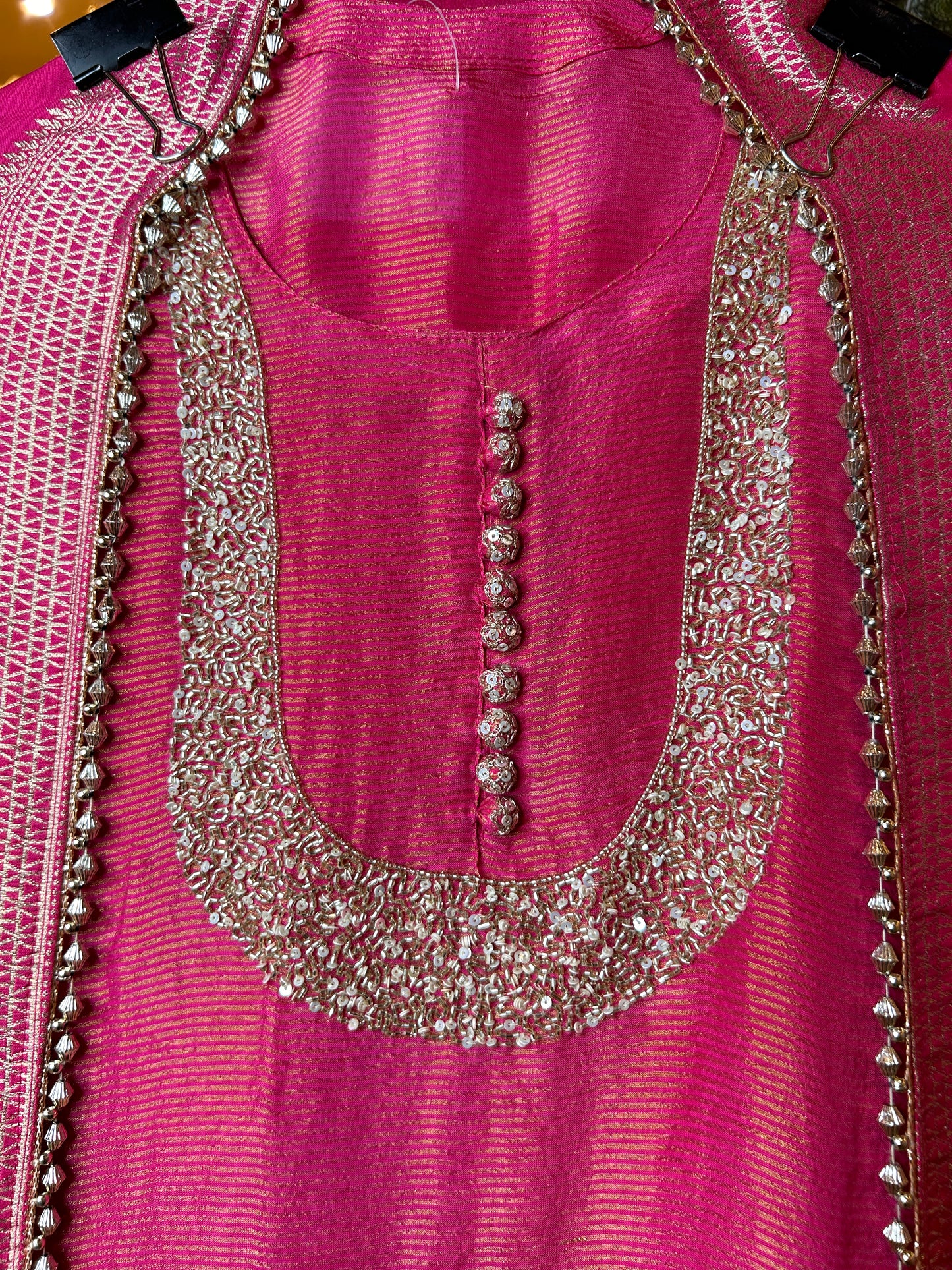 Sunshine shimmer organza suit(Pink)