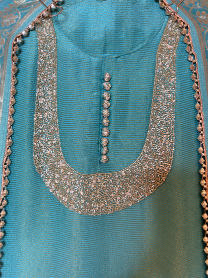 Sunshine shimmer organza suit(Turquoise)