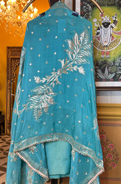 Sunshine shimmer organza suit(Turquoise)