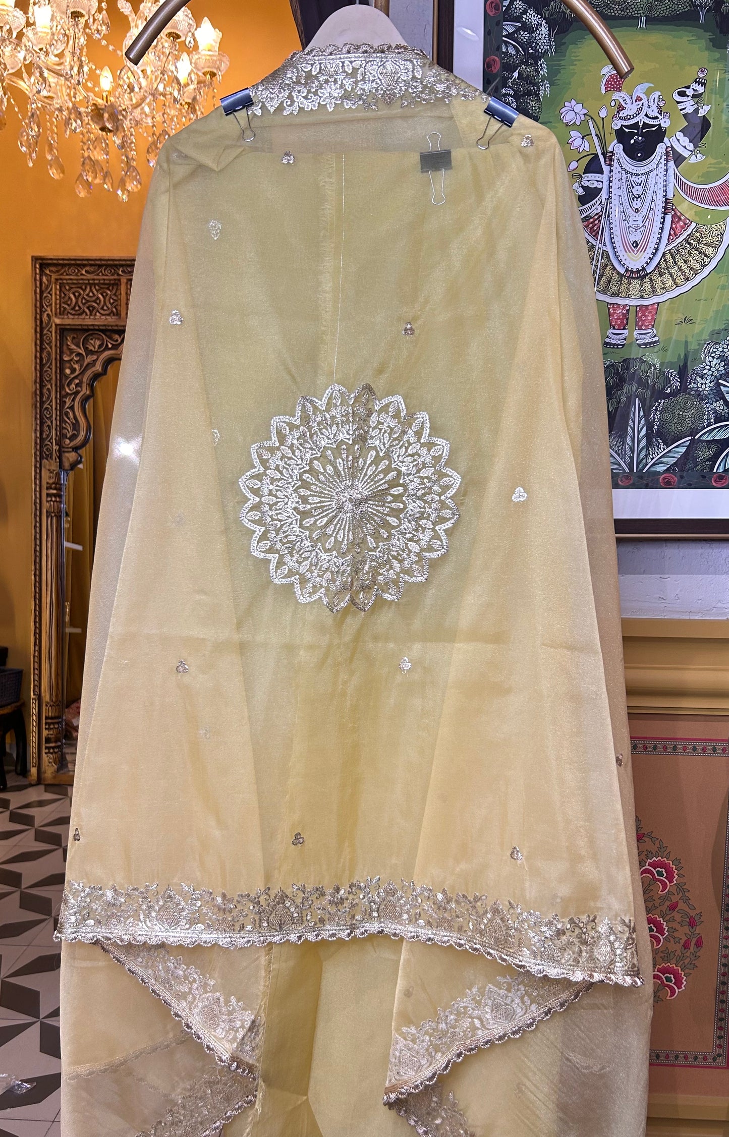 Ethereal glow Organza suit(Yellow)