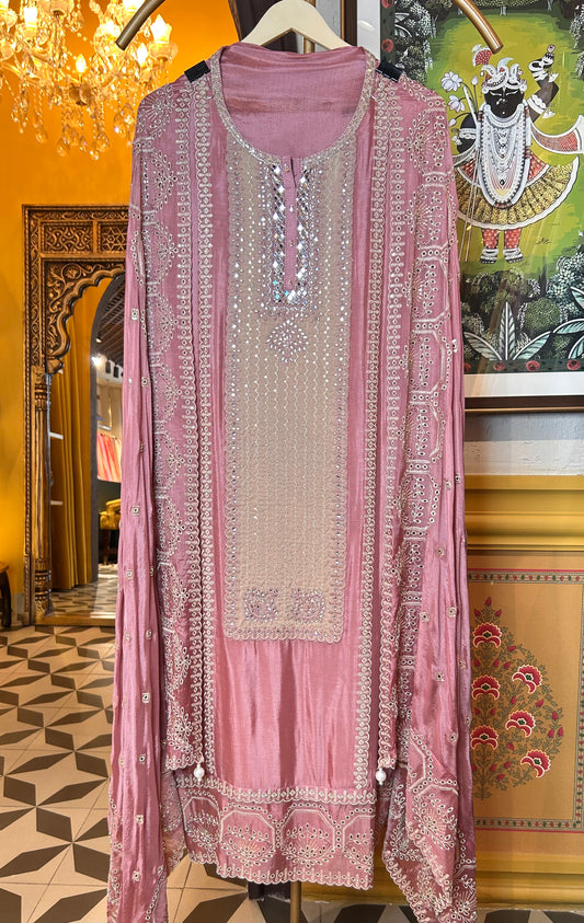 Falak Chinnon suit(Pink)