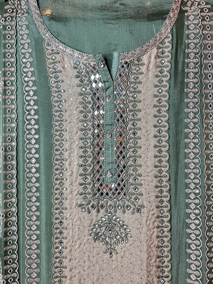 Falak Chinnon suit(Green)