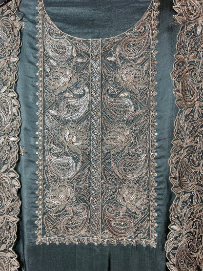 Grace in Silk & Chiffon Suit(Blue))