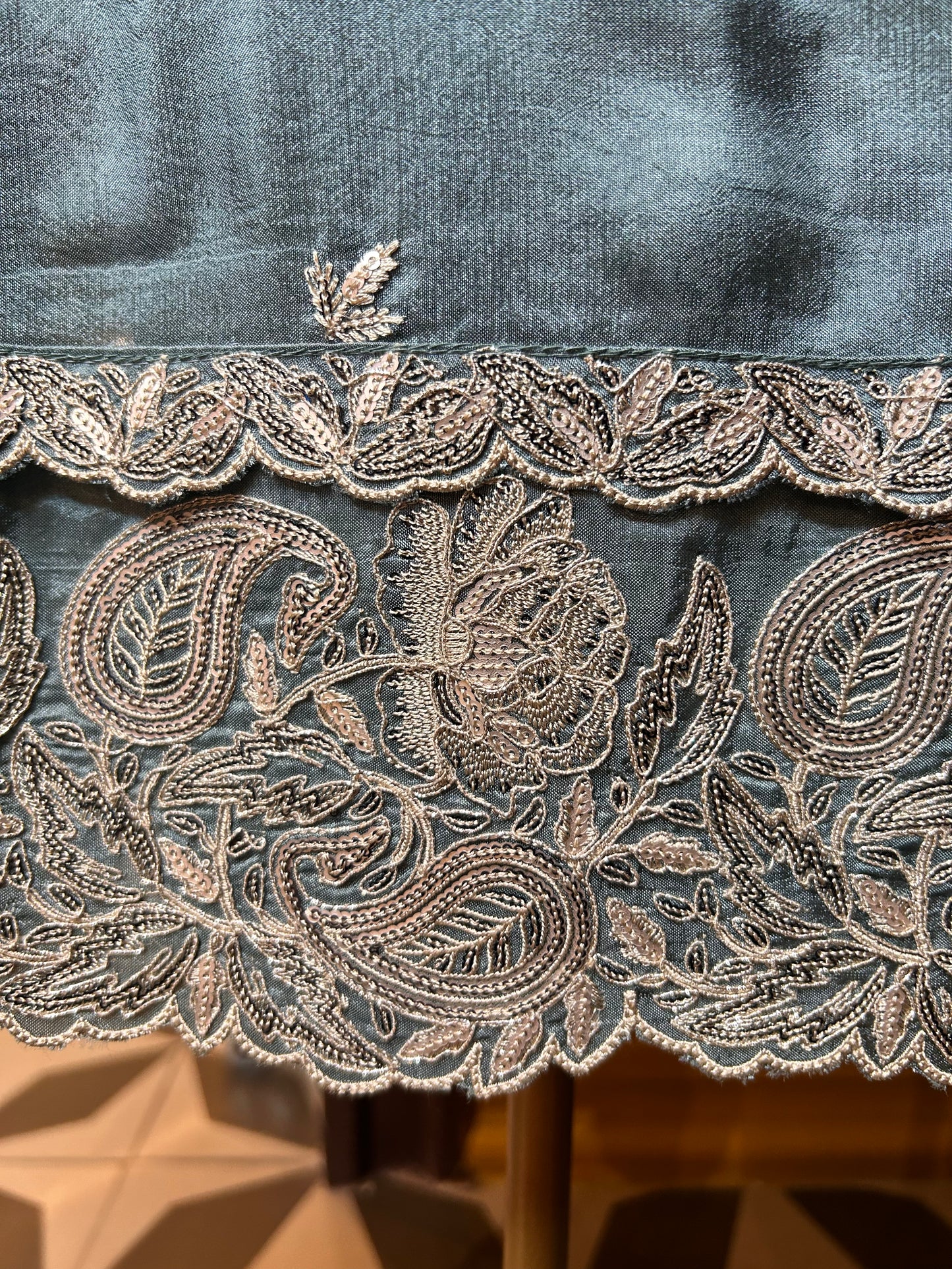 Grace in Silk & Chiffon Suit(Blue))