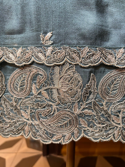 Grace in Silk & Chiffon Suit(Blue))