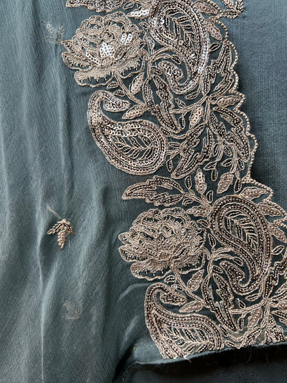 Grace in Silk & Chiffon Suit(Blue))