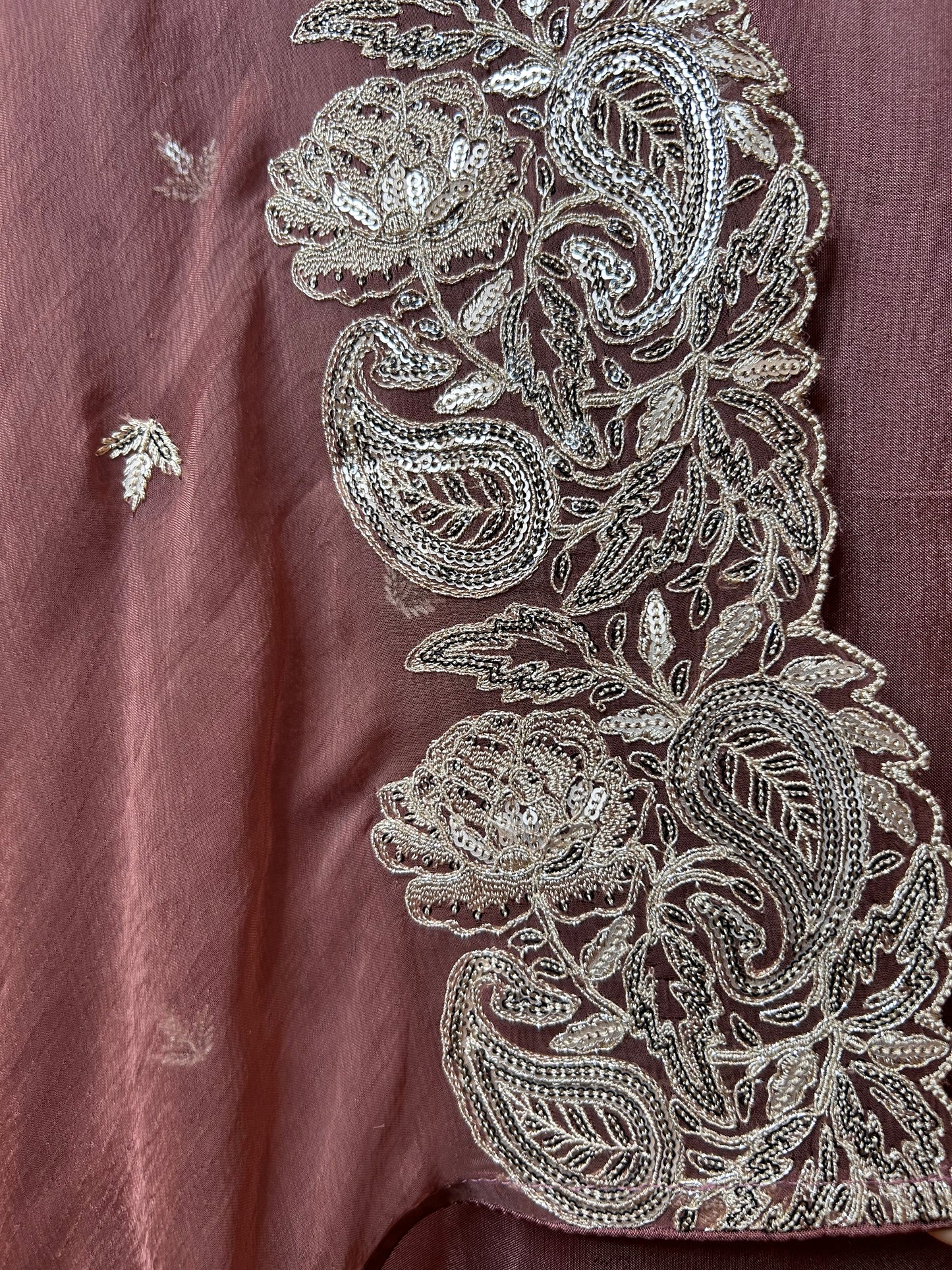 Grace in Silk & Chiffon Suit(Wine)