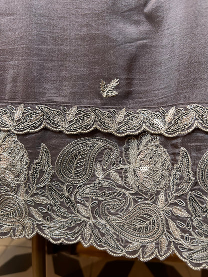 Grace in Silk & Chiffon Suit(Gray)