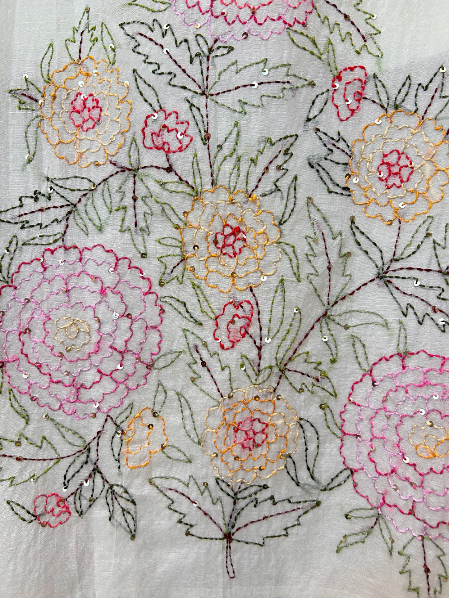 Rooh-e-Mul Chanderi( Ivory pink)