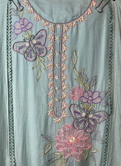 Meher mul Chanderi suit(Blue)