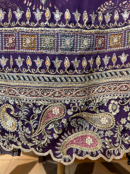 Zariah Pure Crêpe suit(Purple)