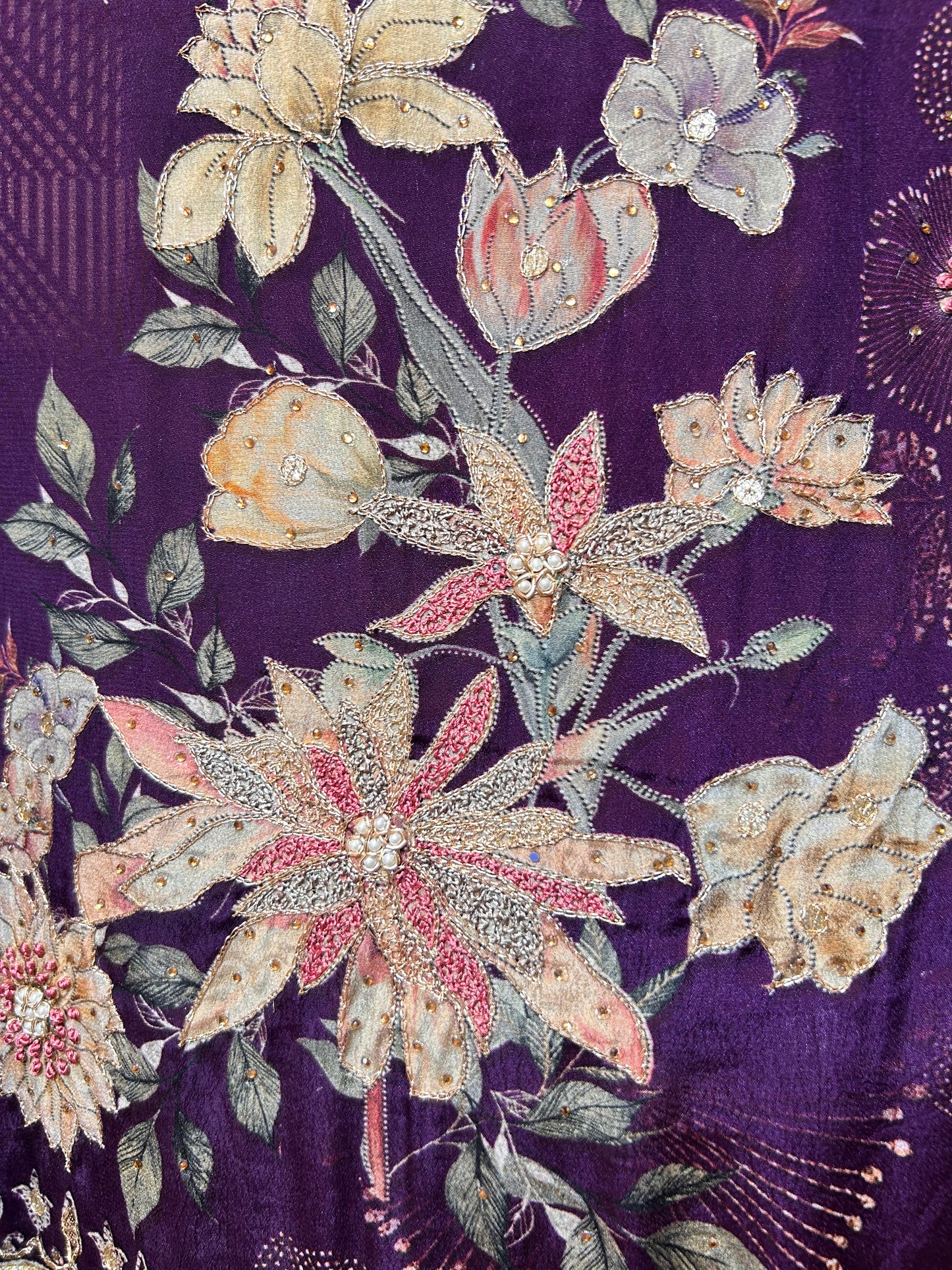 Zariah Pure Crêpe suit(Purple)
