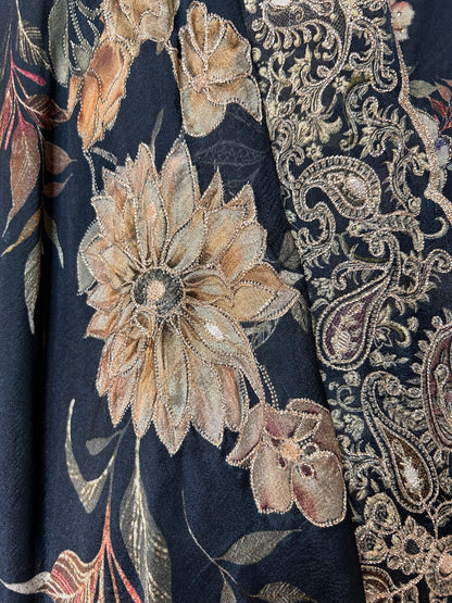 Zariah Pure Crêpe suit(Dark blue)