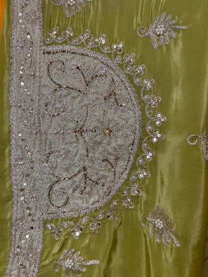 Zarqa Aari Organza Suit