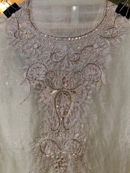Zarqa Aari Organza Suit