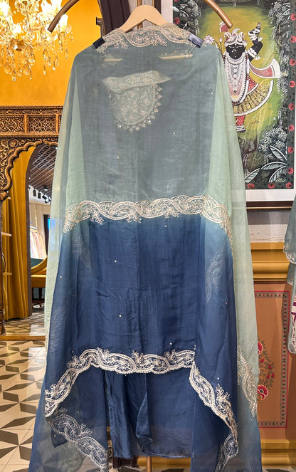 Zarqa Aari Organza Suit