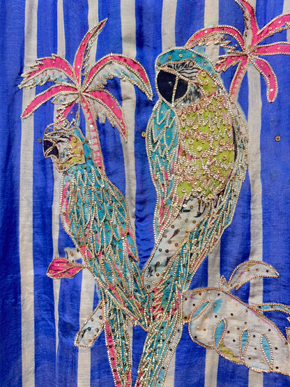 Gulnaar Parrot Bloom Mul Suit (Blue)