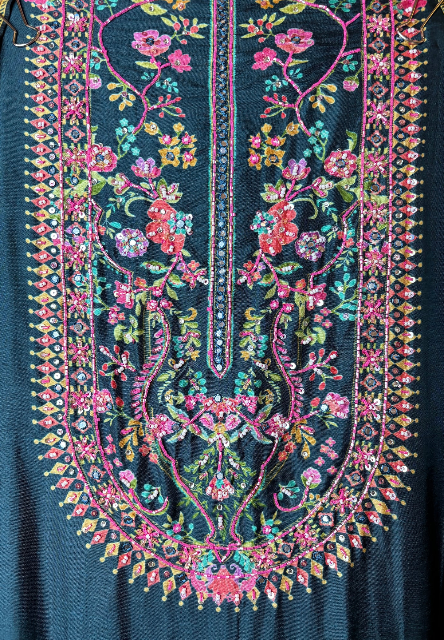 Elegance Muslin Suit (Peacock Blue)