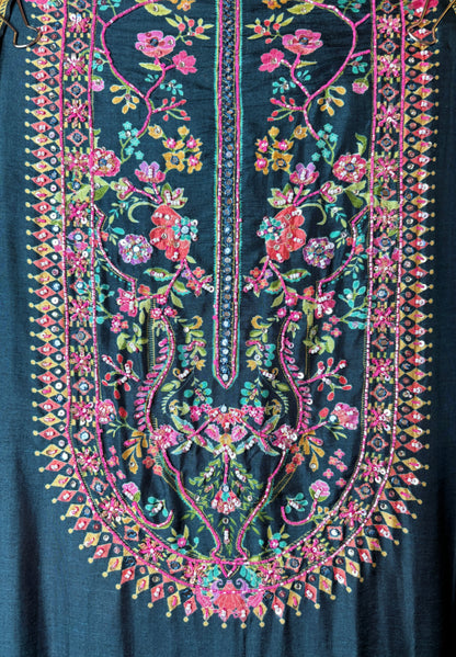 Elegance Muslin Suit (Peacock Blue)