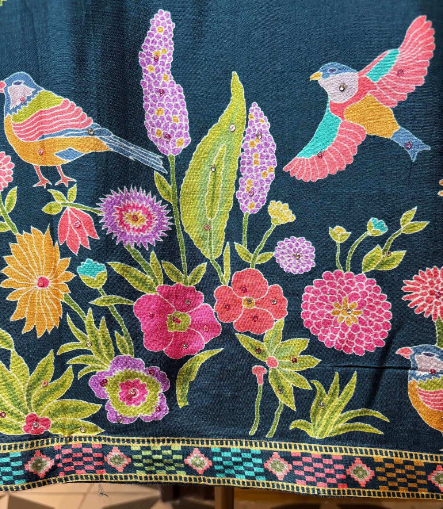 Elegance Muslin Suit (Peacock Blue)